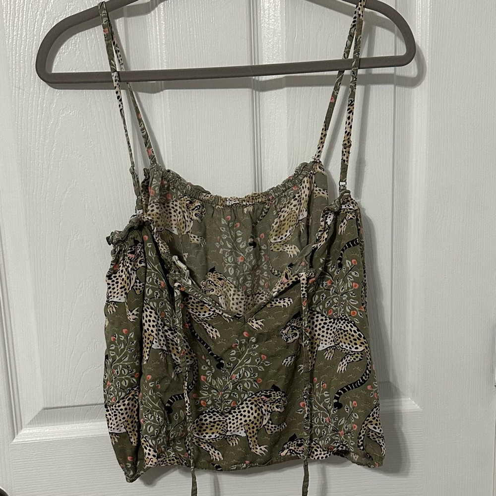 Printfresh Eco Satin Getting Ready Pajama Set in Bagheera print, Olive - Picture 4 of 13